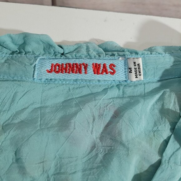 Johnny Was Women's Embroidered Blue Top - Picture 9 of 12